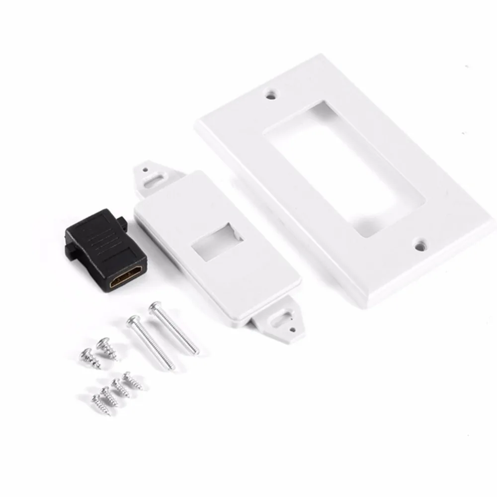 UL Listed Buyers Point HDMI Wall Plate 2, White with 6-Inch Pigtail
