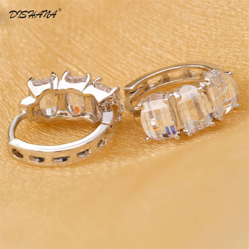 

New 2017 Fashion gold -color Earing Zirconia Big Hoop Earrings For Women Bijoux Earring Free Shipping E0371