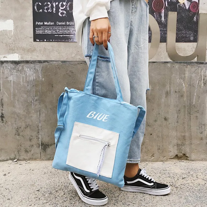 

Fashion Women Large Capacity Eco Totes Bags Patchwork Canvas Shopping Bolsa Feminina Cute Reusable Crossbody Bags For Women 2019