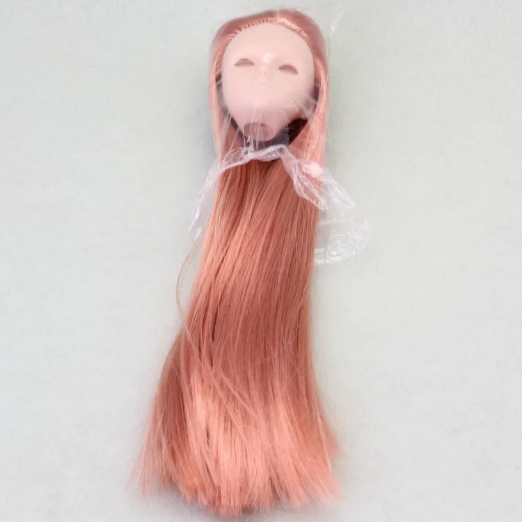 Мягкая пластиковая кукла для практики макияжа DIY голова с прямыми волосами для 30 см кукольные головки для 1/6 BJD кукла макияж голова без глаз - Цвет: no 3