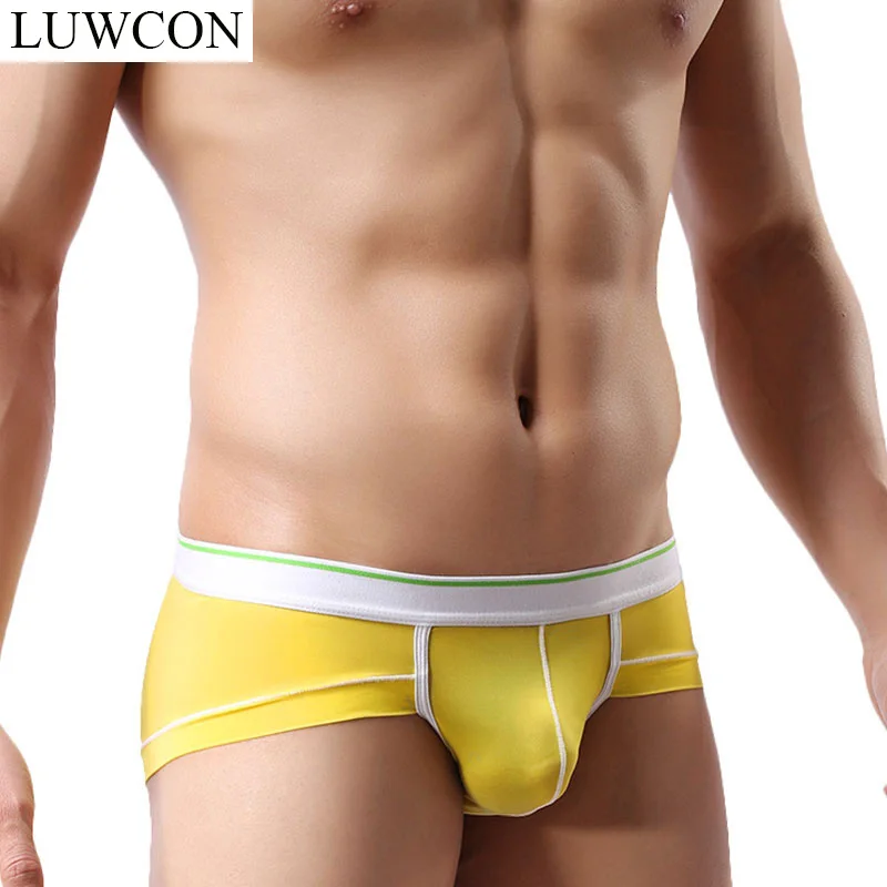 

LUWCON Brand 4Pcs/Lot Polyester Men's Underwear Briefs Comfortable Breathable Mens Underpants Sexy Men Panties DK02