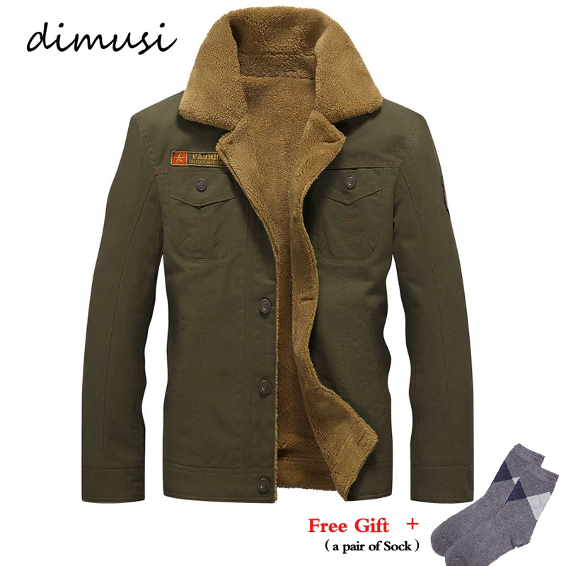 DIMUSI Winter Jacket Mens Military Fleece Warm jackets