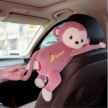 

2019 Newest Hot Fashion Creative Cartoon Paper Napkin Tissue Box Case Cute Monkey animals styles car tissue box