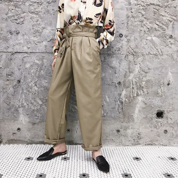 

Autumn New Men's Fashion Loose Temperament Personality Casual Long-sleeved Polyester Simple Retro High Waist Harem Pants