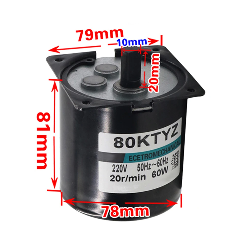 

Bringsmart 60W 220V AC High Torque Powerful 50HZ 60HZ Gearbox Motor Machine High Quality 60W Synchronous Reduction Motor 80KTYZ