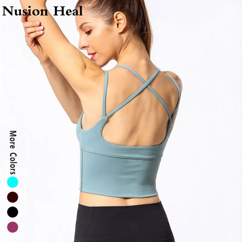 ★ Ремешок Йога Топы Тренировки Топы Женщины Фитнес Yoga Рубашки Strappy Тренажерный Зал Crop Top Мягки ✔