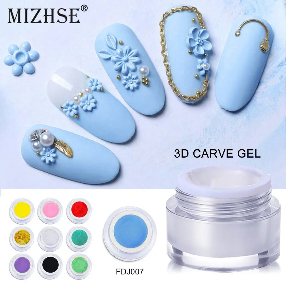 

MIZHSE UV Gel Nagellak Gel For Manicure 3D Emboss Glue Gel Nail Polish Carved Patterns For Nails Design Nail Art Decorations