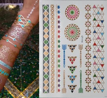 2015 New female tatuagem temporaria golden flash Tattoo Art Sex Product Flash Taty Metalic Silver Gold Tattoos Body Art