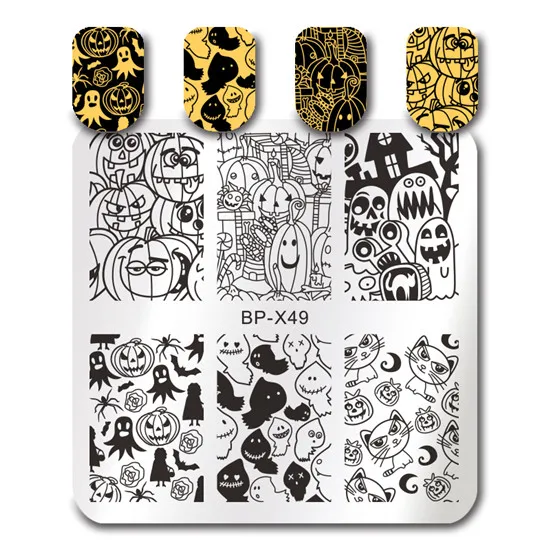 BORN PRETTY 6*6 см квадратные пластины для штамповки ногтей кружева цветок животный узор дизайн ногтей штамп штамповка шаблон изображения пластины - Цвет: BP-X49