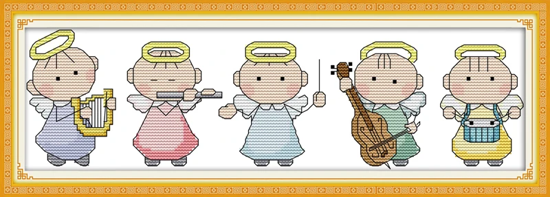 

Angel band, counted printed on fabric DMC 14CT 11CT Cross Stitch kits,embroidery needlework Sets, Home Decor
