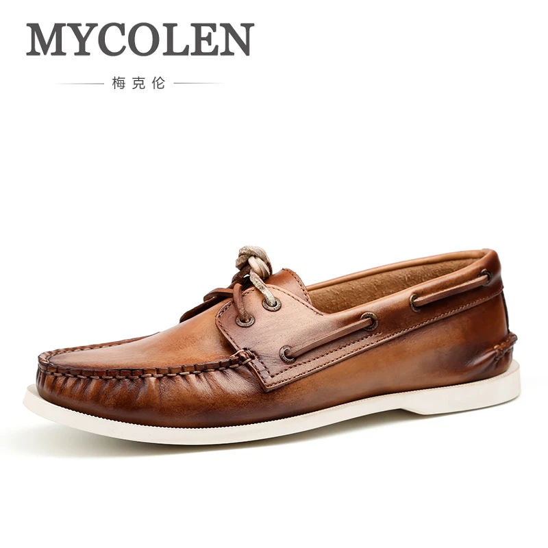 

MYCOLEN New Men Shoes Leather Men'S Casual Shoes Handmade Luxurious Comfortable Breathable Spring/Autumn Fashion Men Loafers