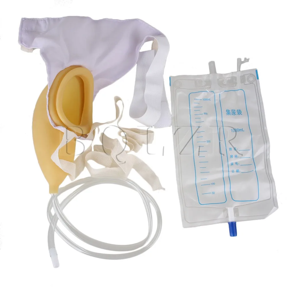 

BQLZR New Transparent Silicone 1000ml Male Urine Collection Drainage Bags BT-4