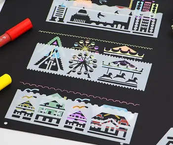 

8 Sets Can Choose 8 Pcs Different Drawing Shapes Kids Decor Props Painting Tools For DIY Album Accessories Scrapbook Photo Album