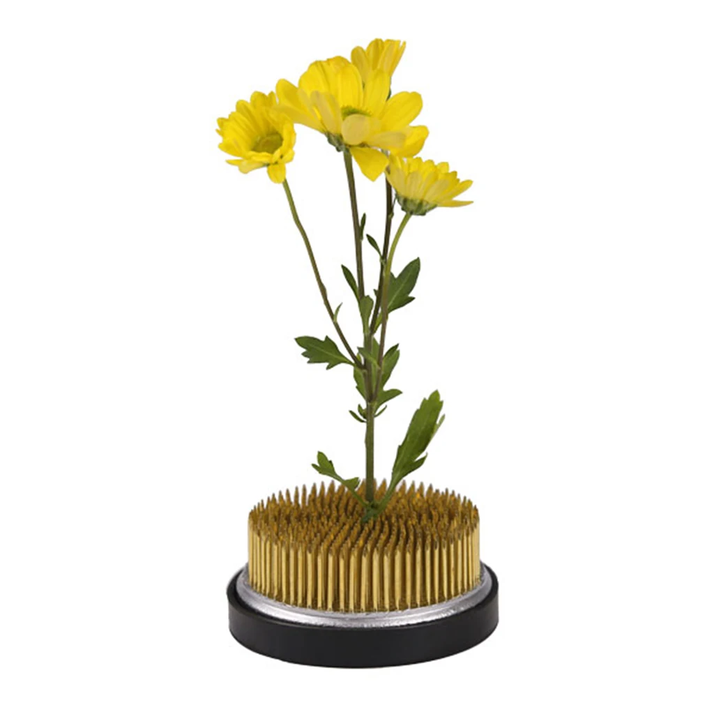 Anti-rust Flower Frog Japanese Flower Arrangement Tool with Rubber Base for Floral Art Fixed Arranging Tools