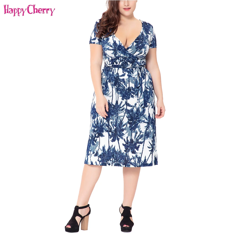 

2018 Plus Size 6XL Maternity Dress Sexy Pregnant Women Summer Short Sleeves Printing Deep V-neck Knee-Length Beach Maxi Dress