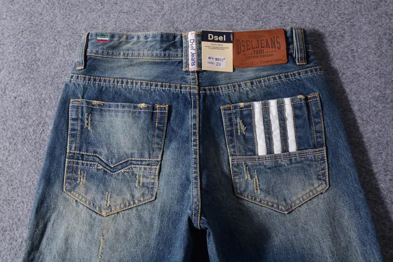 Высокое качество, бренд Dsel, мужские джинсы, модный дизайнер огорчен, рваные джинсы, мужские прямые джинсы, для дома, хлопок, 9003-C
