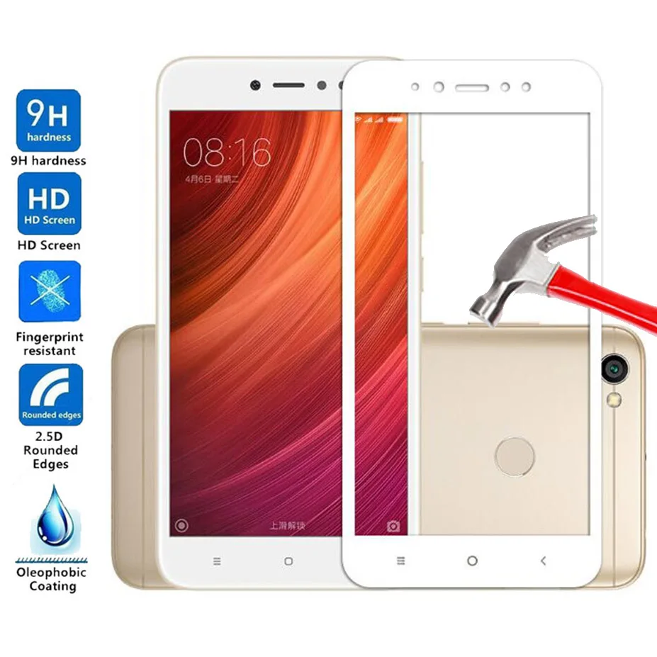 

Full Cover Tempered Glass For Xiaomi Redmi Note 5 5A prime Screen Protector Toughened Film For Redmi Note 5 5A prime