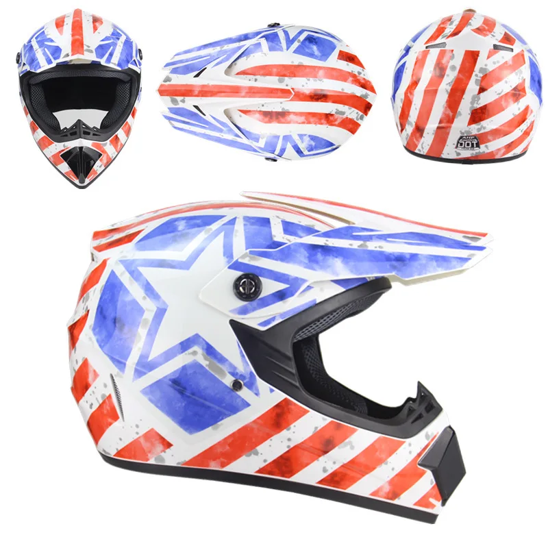 WOSAWE мотоциклетный шлем для взрослых Мотокросс внедорожный шлем для езды на велосипеде по бездорожью и склонам MTB гоночный шлем полный уход за кожей лица защиты головы Шестерни - Цвет: TETK22510W