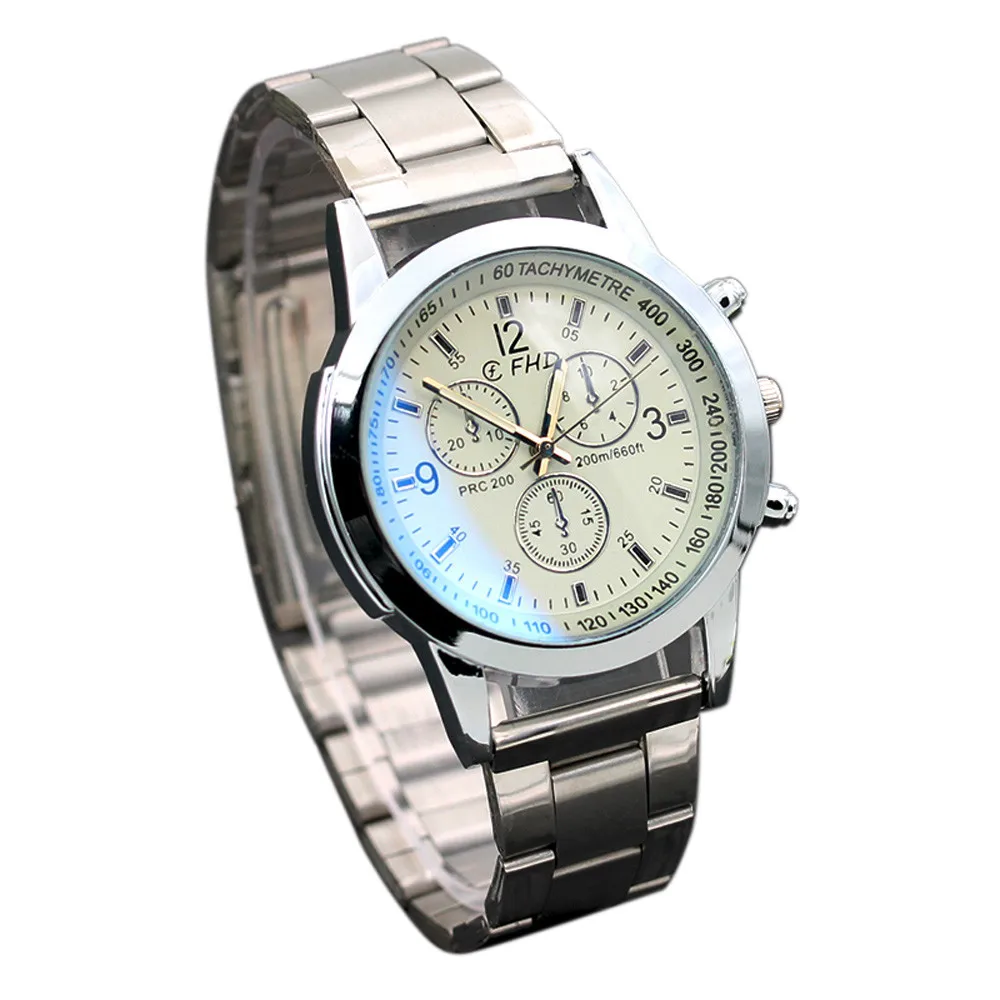 Классические мужские кварцевые аналоговые часы Роскошные модные спортивные наручные часы из нержавеющей мужской часы Relogio Masculino#7