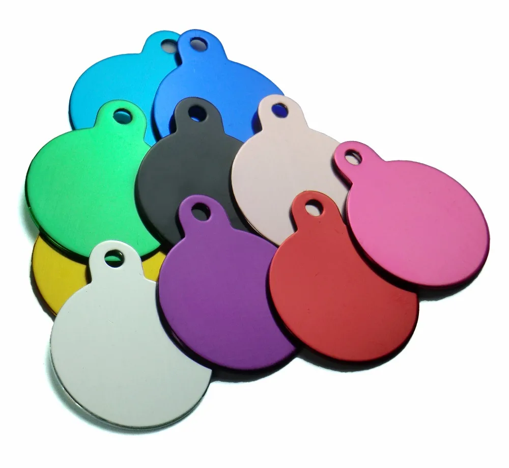100PCS Aluminum Pet ID Tags Dog Cat Tag Customized Name Address