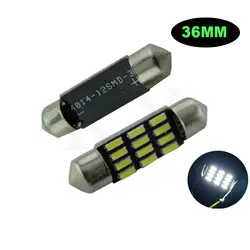 50x Новый Яркий C5W лампа-фестон для салона 4014 36 мм 12SMD 12 v светодиодный лампочка для вещевого ящика макияж лампа зеркало крыши настольная лампа