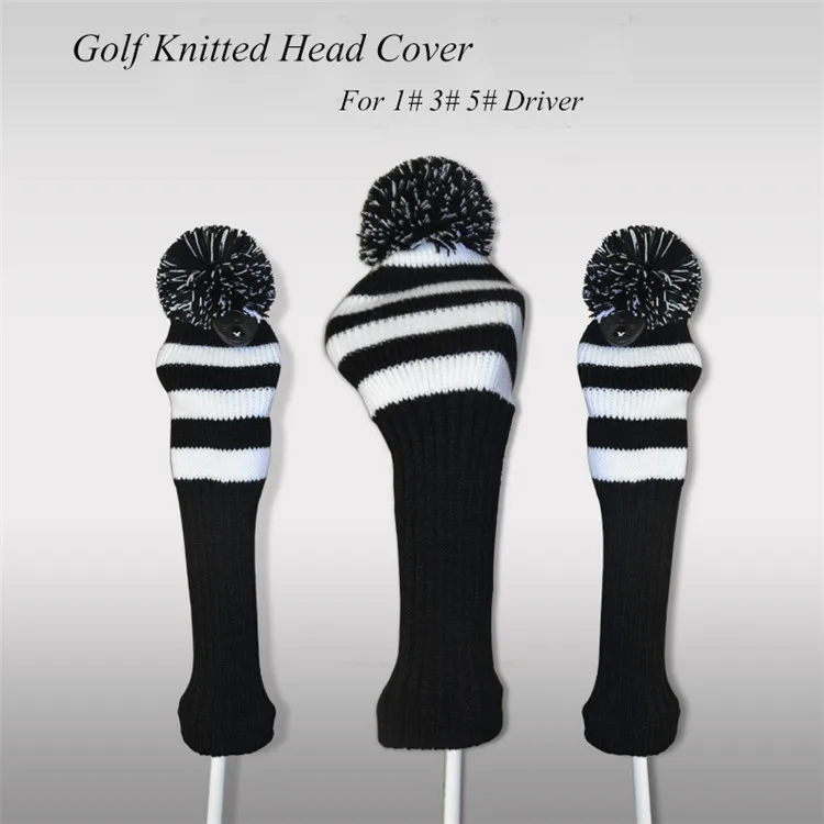 Buy Black And White 3pcs/set Knitting Golf Clubs