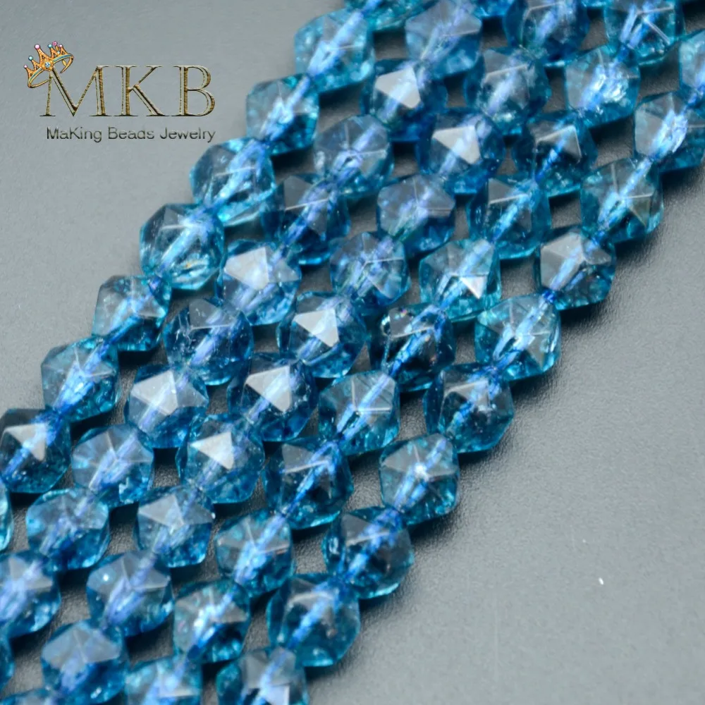 

Wholesale Faceted Kyanite Stone Round Beads 6mm 8mm 10mm Blue Crystal Beads For Jewelry Making Bracelet Accessories Findings
