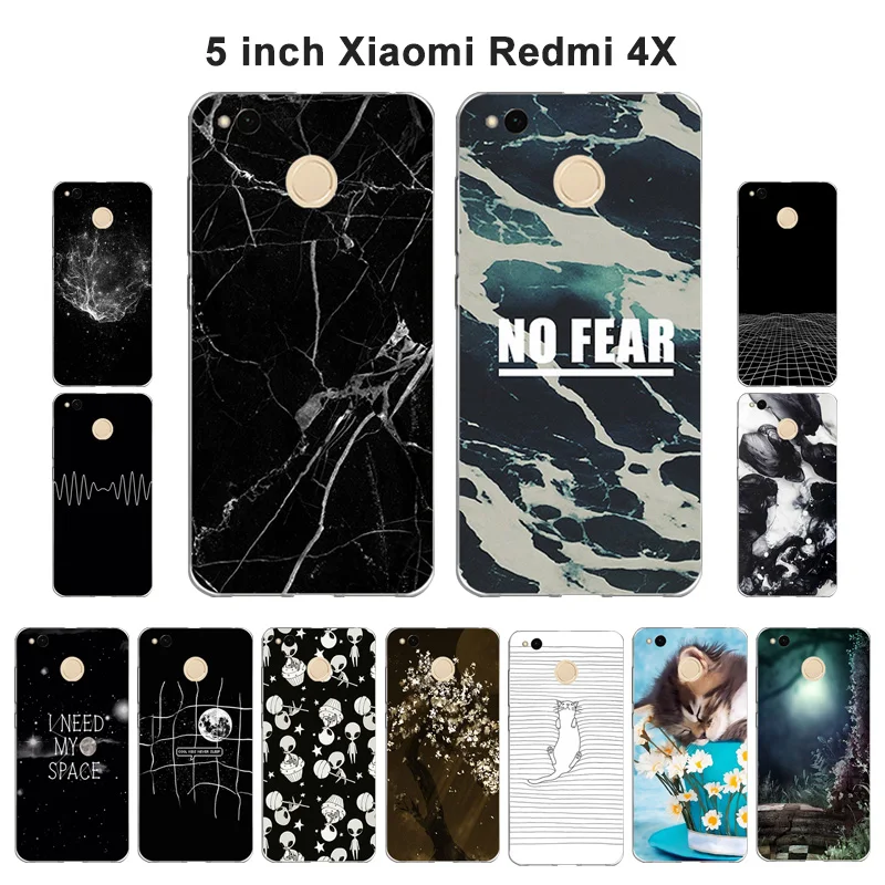 

For Xiaomi Redmi 4X Case Soft Silicone TPU Cover Case for Xiaomi Redmi 4X 5.0 inch Aerospace Painted funda xaomi 4x 4 x