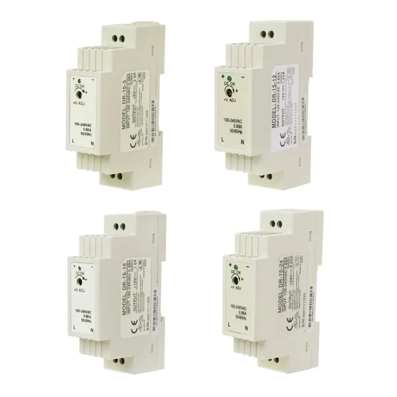 

DR-15W Industrial DIN Rail Switching Power Supply 5V 12V 15V 24V