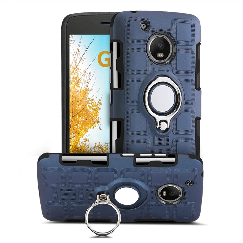 

For Moto G5 G5s E4 Plus G4 C G6 plus Coque Ring Holder Case For Moto Z2 Z3 Play Luxury Shockproof Cover For Moto g4 Case Armor