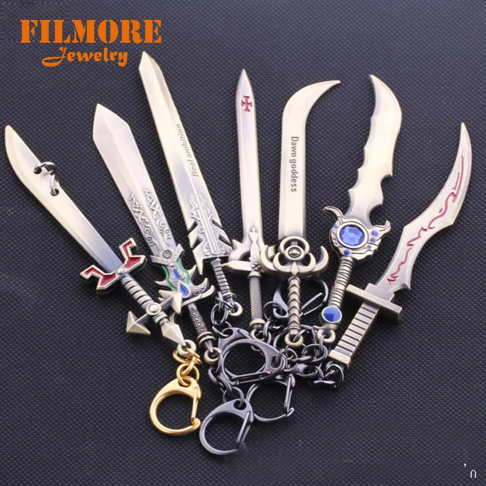 

Filmore LOL Weapon Keychain Jewelry 8 Styles Individuality Design League of Legends Weapon Sword Keychain Key Holder For Fans