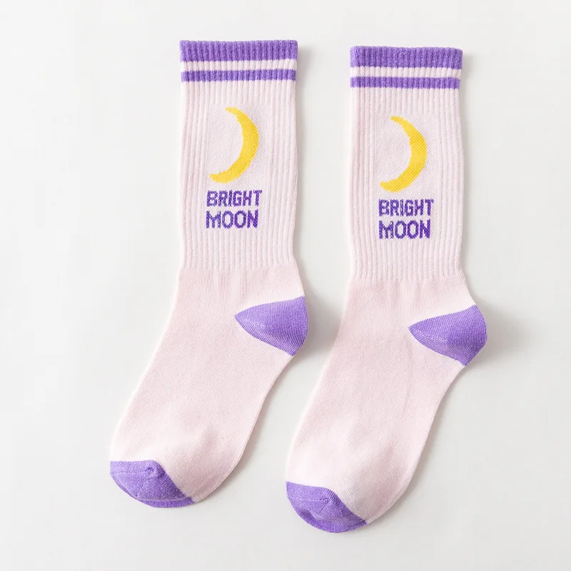 Хлопковые носки Bright Moon в Корейском стиле Харадзюку забавные женские с надписью