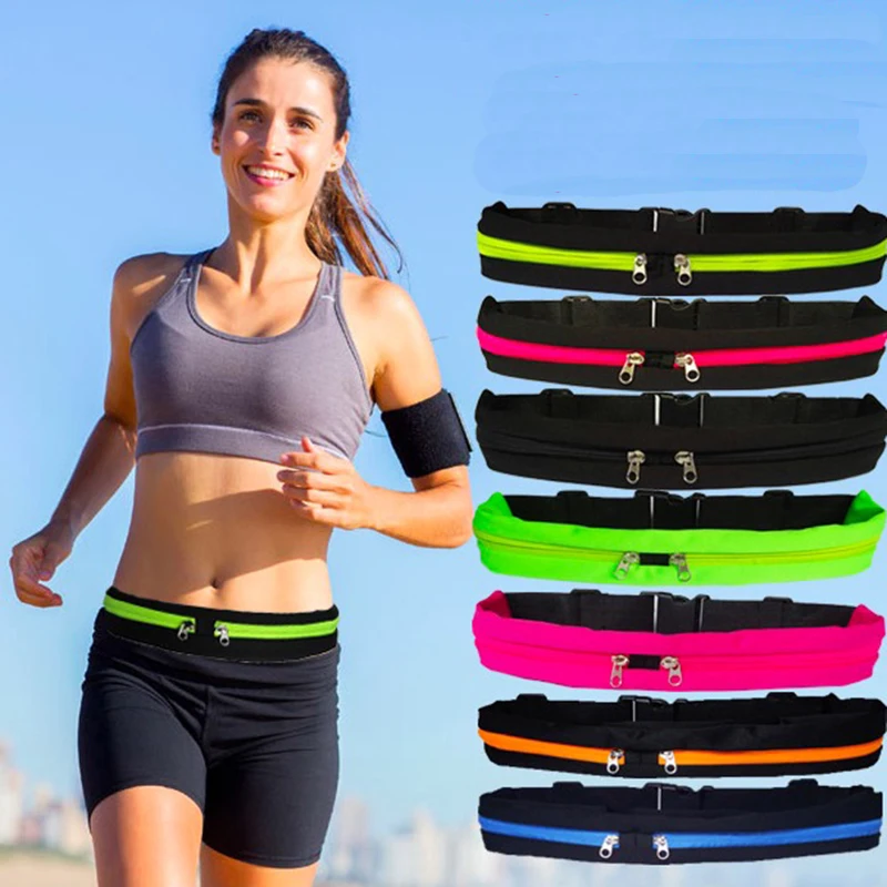 

Elastic sports running bag Multi-functional waist pockets Waterproof mobile phone bag for 6.3inch phone