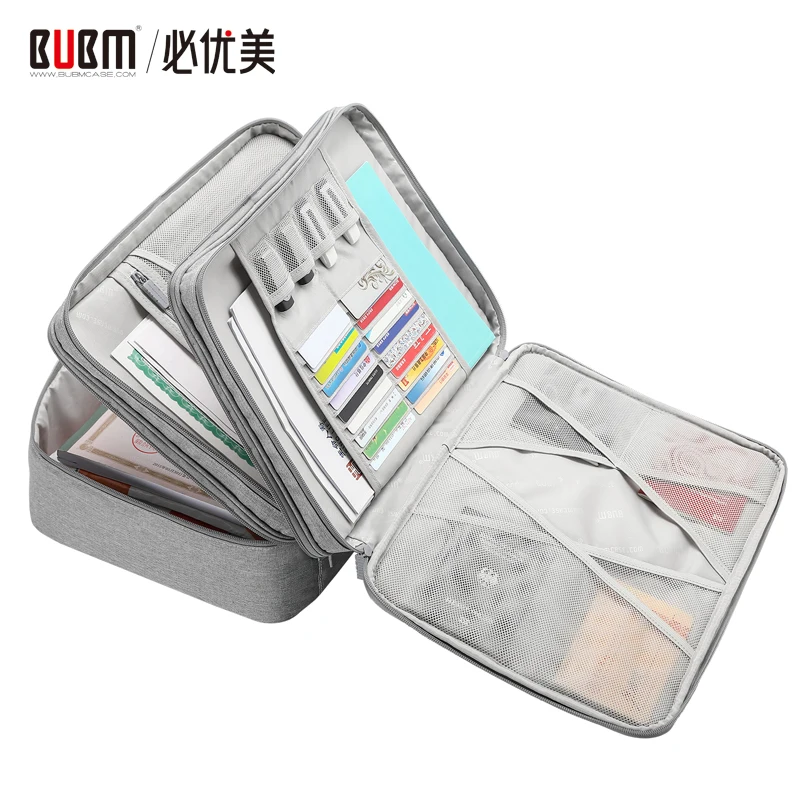 

BUBM document organizer meeting ticket storage single or double or 3 layer , Locket or not 10 styles 3 colors