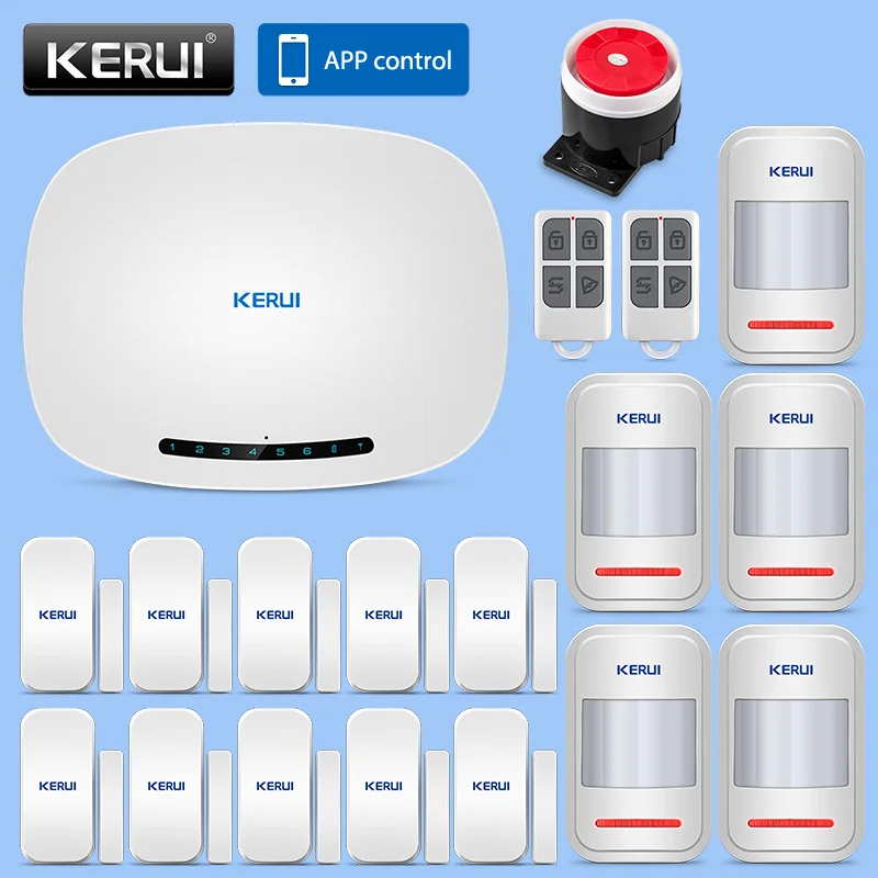

KERUI Wireless GSM Security Alarm System 433MHz IOS/Android APP Remote Control Wireless SMS Home Business Burglar Alarm DIY Kit