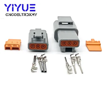 

10 Sets 3 Pin Deutsch DTM Wire Connector DTM06-3S/ATM06-3S DTM04-3P/ATM04-3P Gray Waterproof Female Male Auto Plug