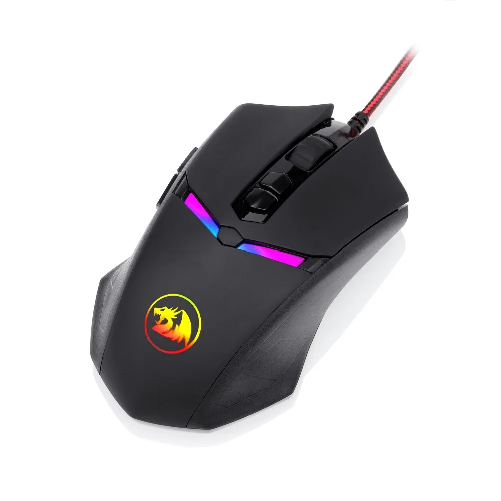 Redragon M602 игровой Мышь с цветовой моделью RGB светодиодный Подсветка Регулируемый Точек на дюйм эргономичный геймерская мышь боковые кнопки 8 встроенных весов