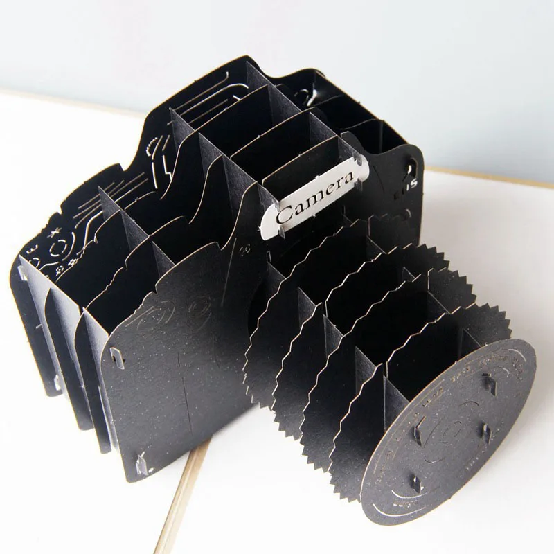  3D Laser Cut Handmade Carving Black Camera Paper Invitation Greeting Cards PostCard Children Creati - 32792600580