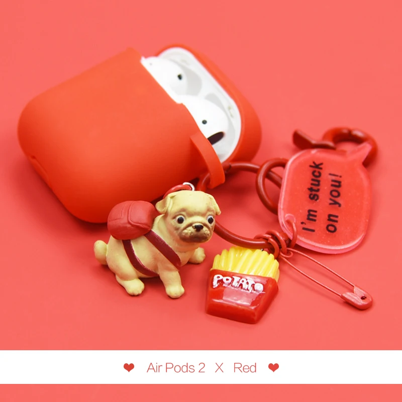 

Silicone Case for Apple Airpods2 Soft Shockproof Cover for AirPod Thickening cartoon color Earphone for AirPods 2 Protector Case