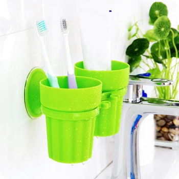

Creative Suction Couple Bathroom Tumblers Toothpaste Toothbrush Holder Bathroom Wash Suit Lovers Home Eco-friendly Brushing Cups