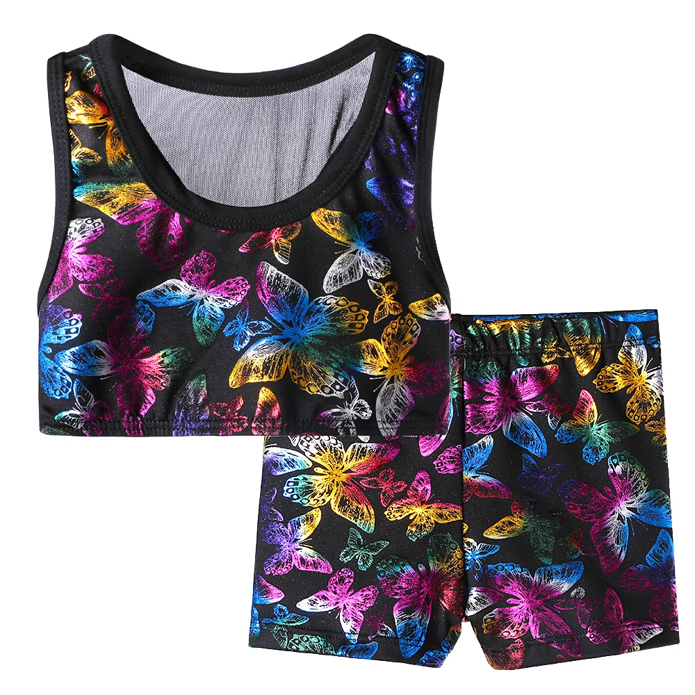 

BAOHULU 3-12 Years Toddler & Teens Girls Ballet/Skate Gymnastics Leotard/ Unitards Gold Foiled Sleeveless Children Dance wear
