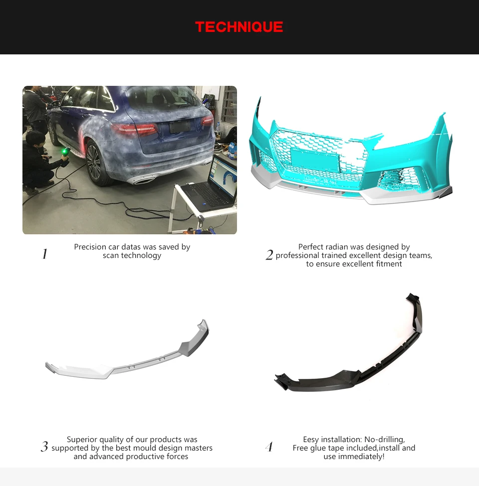 Углеродного волокна передний спойлер для Audi TTRS бампер из углеродного волокна для губ разветвители протектор