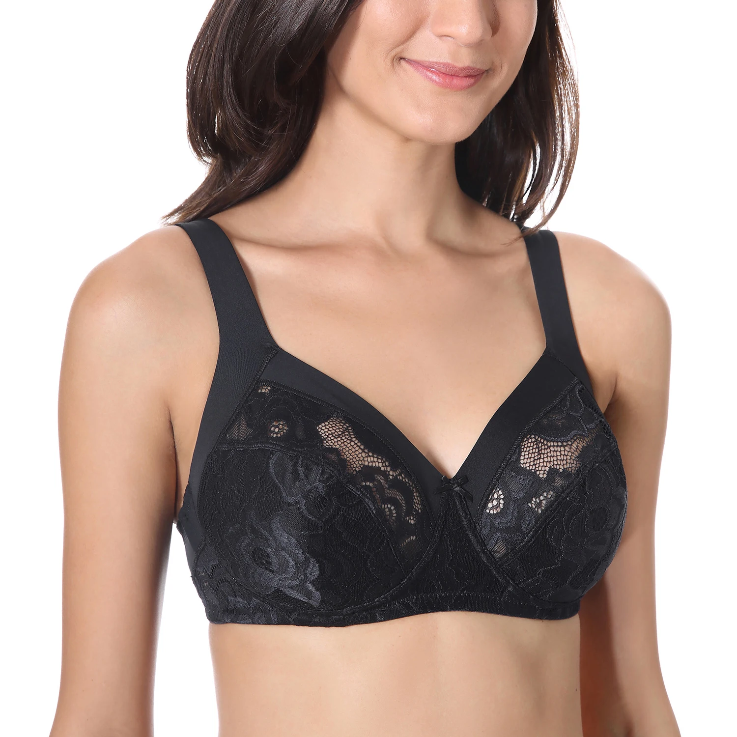 Buy Women's Wireless Plus Size No Padding Floral Lace