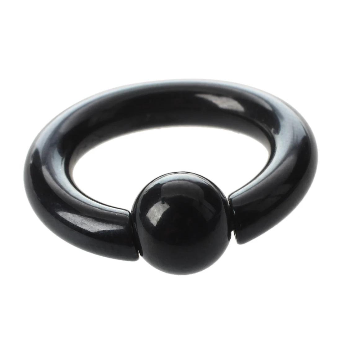 

2 Lot Pair of Black Steel Eazy Captive Bead Ear Rings BCR Stud Piercing Jewelry Size:6gauge X 1/2"(12mm)