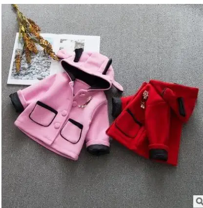 Новая осенне-зимняя высококачественная шерстяная куртка для девочек шерстяная одежда в Корейском стиле одежда для малышей