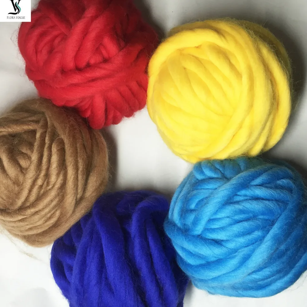 Pure Merino Wool Super Bulky Yarn Big Loop Chunky Yarn Scarves Hand