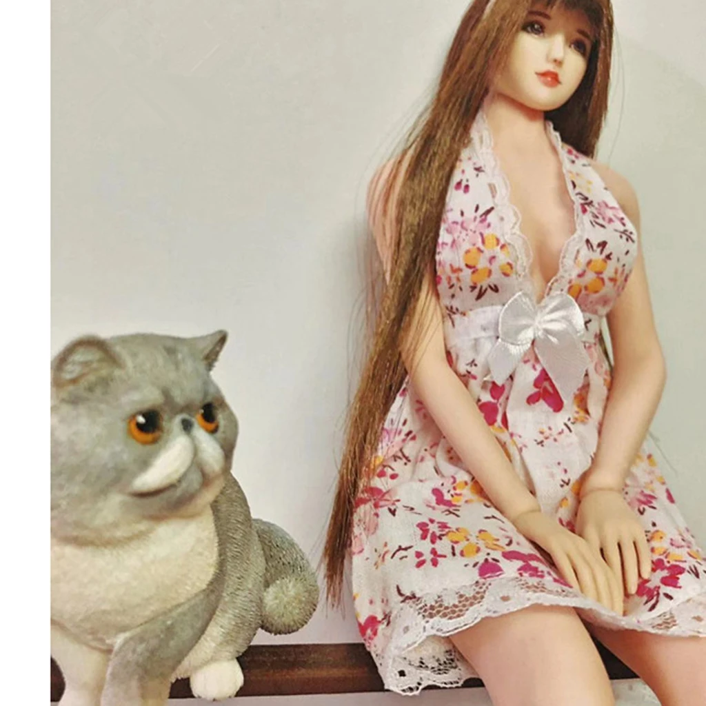 1:6 Pink Dress Women Clothing for 12