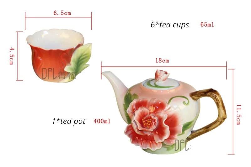 Эмалированный чайник чашки чайный набор с подносом Кунг фу чайник кружки gaiwan костяного фарфора творческий посуда для напитков