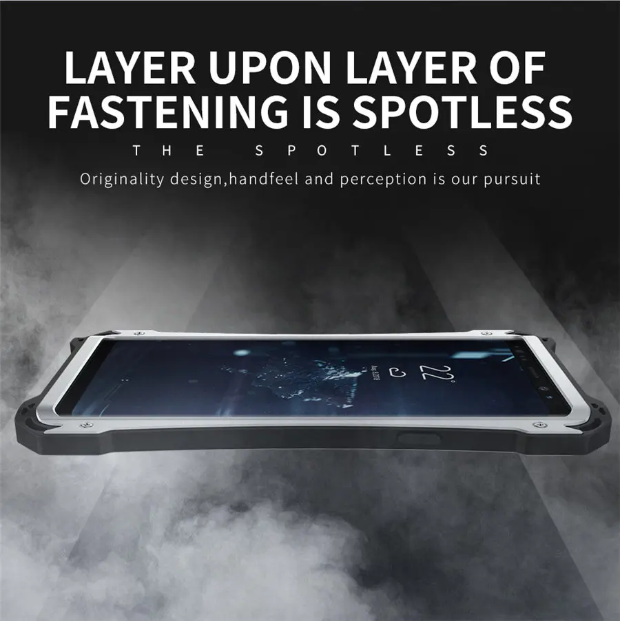 New Heavy Duty Case for Samsung Galaxy Note 9 Doom Armor Metal Case for Samsung Note 9 Original R-just Shockproof Cover (9)