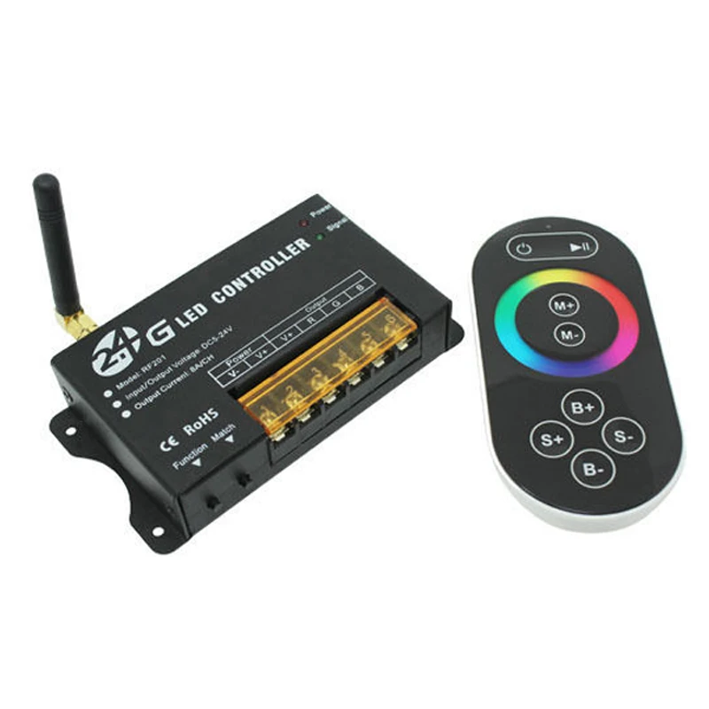 

LMID 2.4G Touch RF LED Control DC12-24V 3 Channel Wireless Remote 2.4G RGB LED Controller for 5050 RGB Led Strip